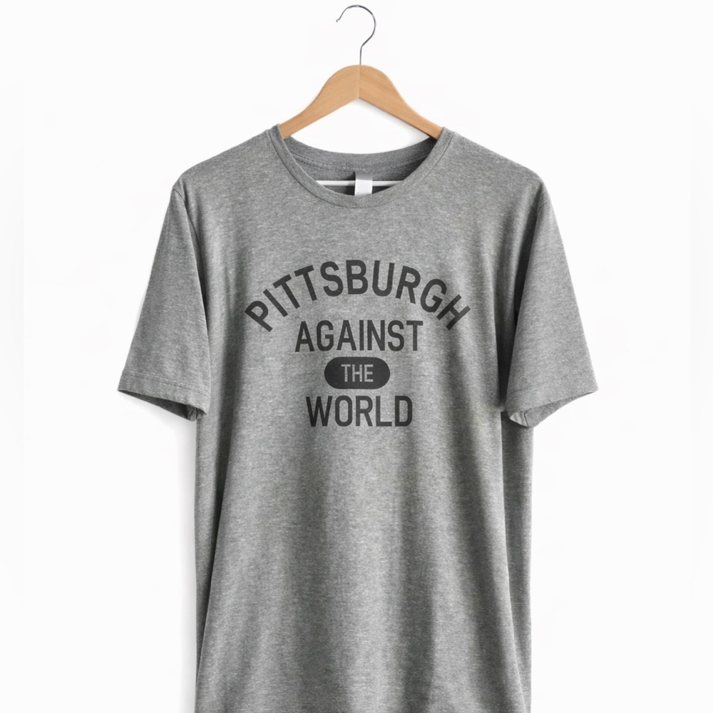 Next Level Pittsburgh Against the World T-Shirt XXL Gray Graphic Tee